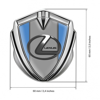 Lexus Fender Emblem Badge Silver Glacial Blue Grey Dark Steel Logo