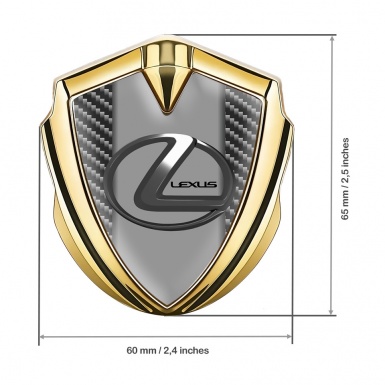 Lexus Emblem Self Adhesive Gold Dark Carbon Grey Dark Steel Logo