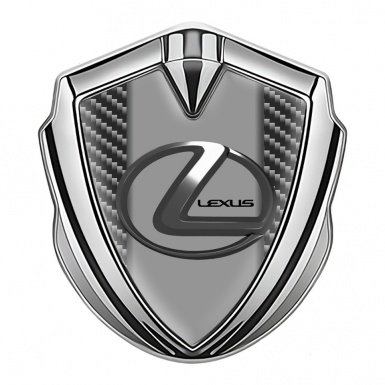 Lexus Emblem Self Adhesive Silver Dark Carbon Grey Dark Steel Logo