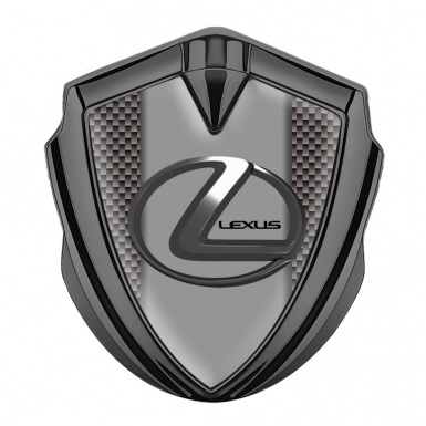 Lexus Metal Emblem Badge Graphite Carbon Fiber Grey Dark Steel Logo