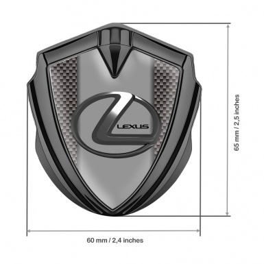 Lexus Metal Emblem Badge Graphite Carbon Fiber Grey Dark Steel Logo