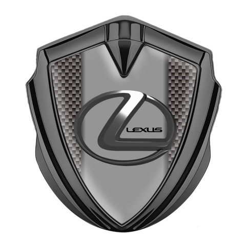Lexus Metal Emblem Badge Graphite Carbon Fiber Grey Dark Steel Logo