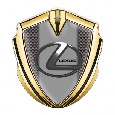 Lexus Metal Emblem Badge Gold Carbon Fiber Grey Dark Steel Logo