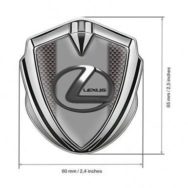 Lexus Metal Emblem Badge Silver Carbon Fiber Grey Dark Steel Logo