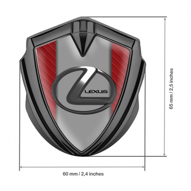 Lexus Bodyside Domed Emblem Graphite Red Carbon Grey Dark Steel Logo