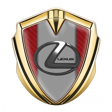 Lexus Bodyside Domed Emblem Gold Red Carbon Grey Dark Steel Logo