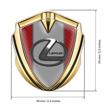 Lexus Bodyside Domed Emblem Gold Red Carbon Grey Dark Steel Logo