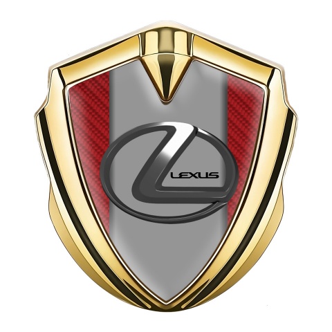 Lexus Bodyside Domed Emblem Gold Red Carbon Grey Dark Steel Logo