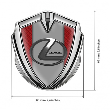 Lexus Bodyside Domed Emblem Silver Red Carbon Grey Dark Steel Logo