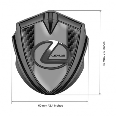 Lexus Emblem Metal Badge Graphite Black Carbon Grey Dark Steel Logo