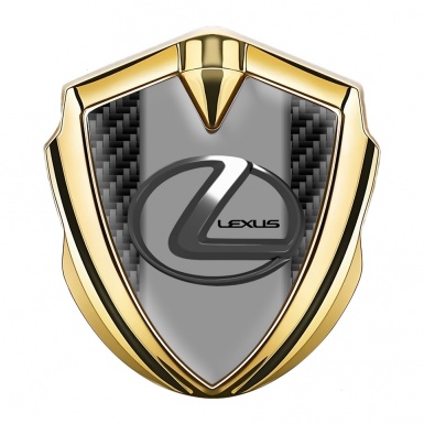Lexus Emblem Metal Badge Gold Black Carbon Grey Dark Steel Logo