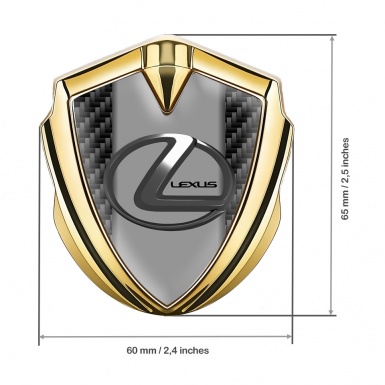 Lexus Emblem Metal Badge Gold Black Carbon Grey Dark Steel Logo