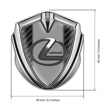 Lexus Emblem Metal Badge Silver Black Carbon Grey Dark Steel Logo