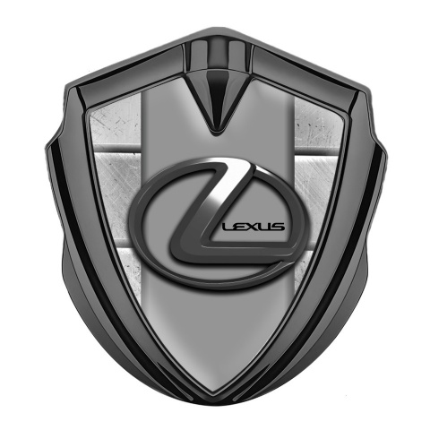 Lexus Silicon Emblem Badge Graphite Stone Slabs Grey Dark Steel Logo