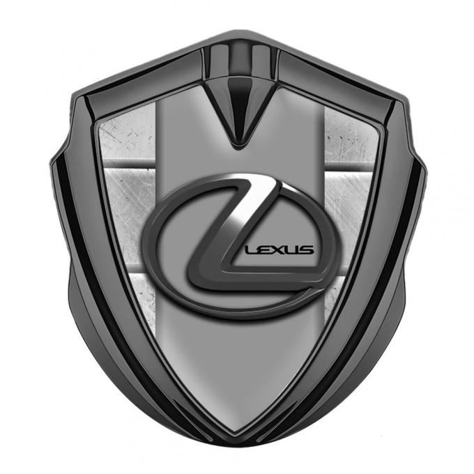 Lexus Silicon Emblem Badge Graphite Stone Slabs Grey Dark Steel Logo