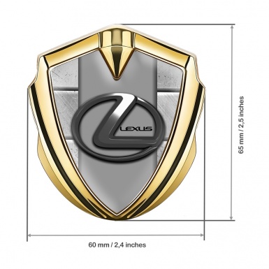 Lexus Silicon Emblem Badge Gold Stone Slabs Grey Dark Steel Logo
