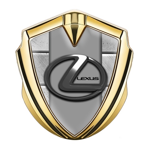 Lexus Silicon Emblem Badge Gold Stone Slabs Grey Dark Steel Logo