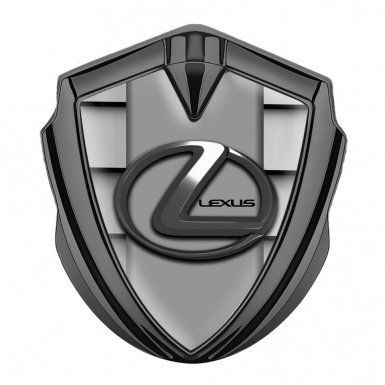 Lexus Emblem Car Badge Graphite Grille Motif Grey Dark Steel Logo