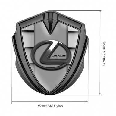 Lexus Emblem Car Badge Graphite Grille Motif Grey Dark Steel Logo