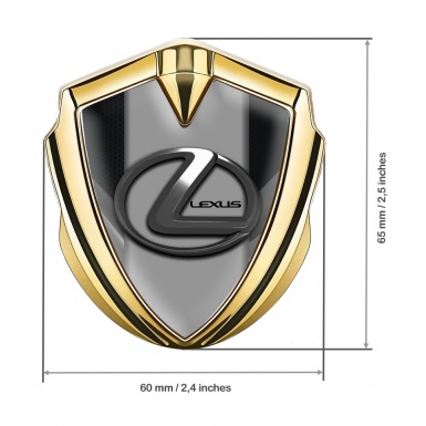 Lexus Metal Domed Emblem Gold Black Hex Grey Dark Steel Logo