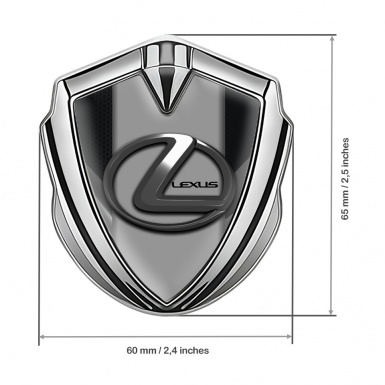 Lexus Metal Domed Emblem Silver Black Hex Grey Dark Steel Logo
