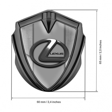 Lexus Badge Self Adhesive Graphite Tarmac Texture Grey Dark Steel Logo
