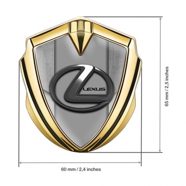 Lexus Badge Self Adhesive Gold Tarmac Texture Grey Dark Steel Logo
