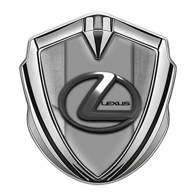 Lexus Badge Self Adhesive Silver Tarmac Texture Grey Dark Steel Logo