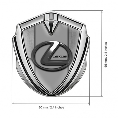 Lexus Badge Self Adhesive Silver Tarmac Texture Grey Dark Steel Logo