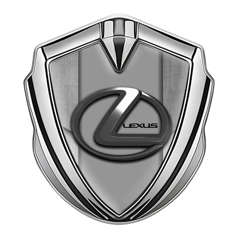 Lexus Badge Self Adhesive Silver Tarmac Texture Grey Dark Steel Logo