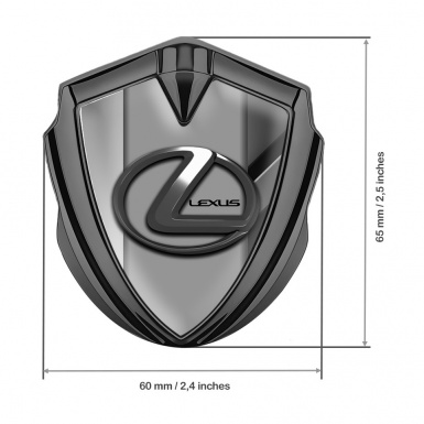 Lexus Fender Emblem Badge Graphite Mixed Frame Grey Dark Steel Logo