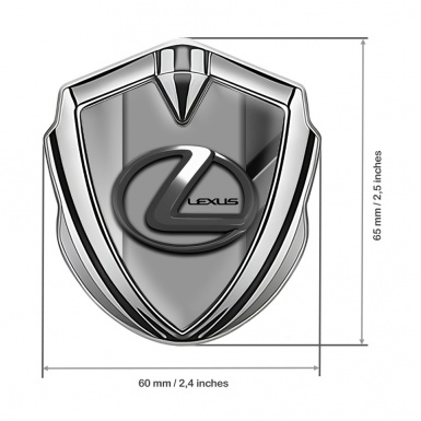 Lexus Fender Emblem Badge Silver Mixed Frame Grey Dark Steel Logo