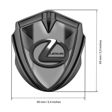 Lexus Emblem Trunk Badge Graphite Dust Stripes Grey Dark Steel Logo