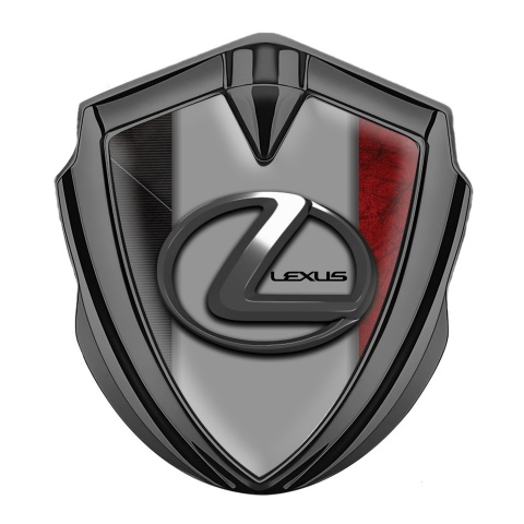 Lexus Emblem Self Adhesive Graphite Red Surface Grey Dark Steel Logo