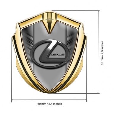 Lexus Emblem Ornament Gold Monochrome Stripes Dark Steel Logo