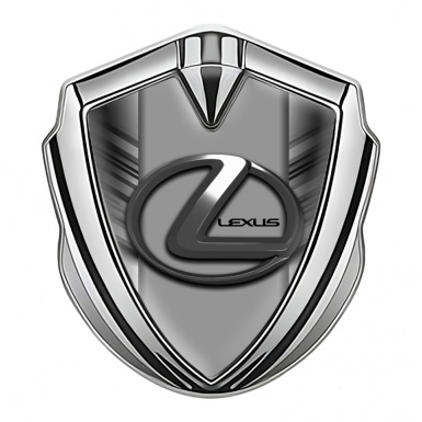 Lexus Emblem Ornament Silver Monochrome Stripes Dark Steel Logo