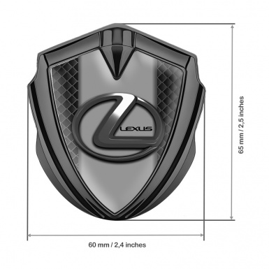 Lexus Bodyside Domed Emblem Graphite Black Squares Dark Steel Logo