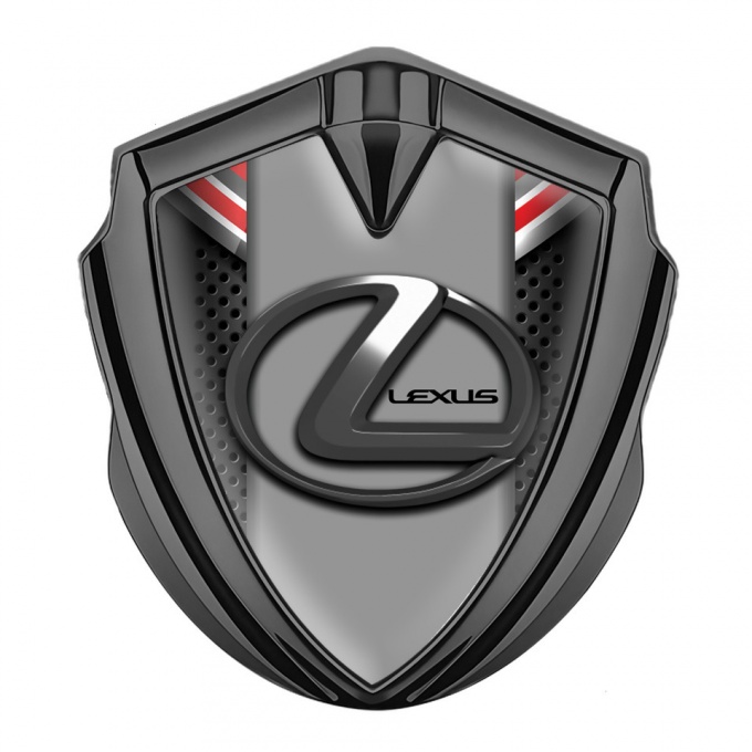 Lexus Emblem Abzeichen selbstklebend Graphit Tonfarbe gitter Basis mit Rote Element Design 