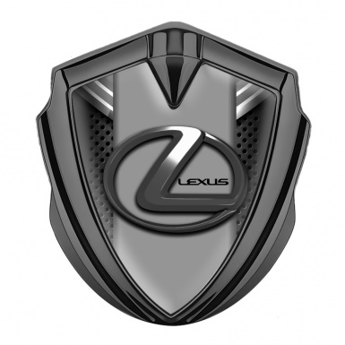 Lexus Silicon Emblem Graphite Perforated Grate Grey Dark Steel Logo