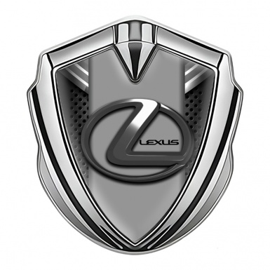 Lexus Emblem Auto Zeichen Silbertonfarbe Gitter Basis mit Grau Details Stil