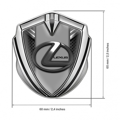 Lexus Silicon Emblem Silver Perforated Grate Grey Dark Steel Logo