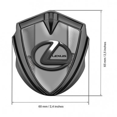 Lexus 3d Emblem Badge Graphite Torn Metal Grey Dark Steel Logo