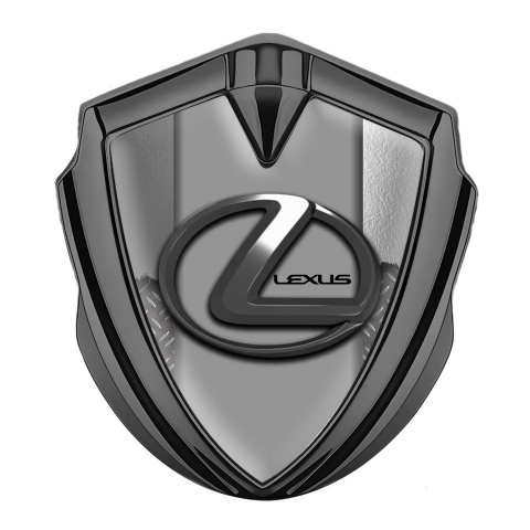 Lexus 3d Emblem Badge Graphite Torn Metal Grey Dark Steel Logo