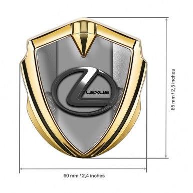 Lexus 3d Emblem Badge Gold Torn Metal Grey Dark Steel Logo