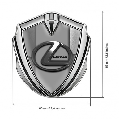 Lexus 3d Emblem Badge Silver Torn Metal Grey Dark Steel Logo