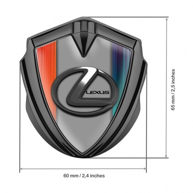 Lexus Silicon Emblem Graphite Color Stripes Grey Dark Steel Logo