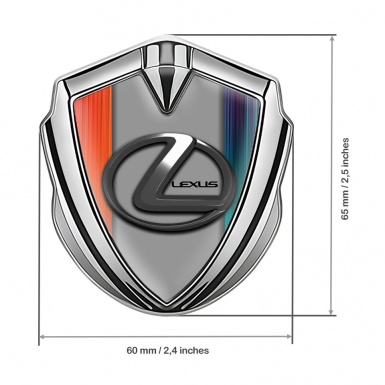 Lexus Silicon Emblem Silver Color Stripes Grey Dark Steel Logo