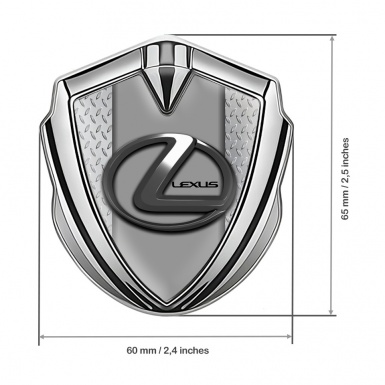 Lexus Emblem Fender Badge Silver Light Treadplate Dark Steel Logo