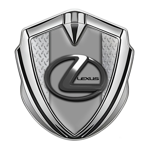 Lexus Emblem Fender Badge Silver Light Treadplate Dark Steel Logo