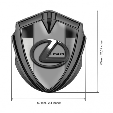 Lexus Emblem Self Adhesive Graphite Brushed Plate Grey Dark Steel Logo